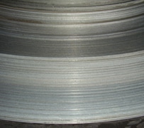 Close-up of a bare skin coil used in metal roofing