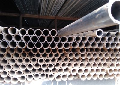 Metal piping in a warehouse