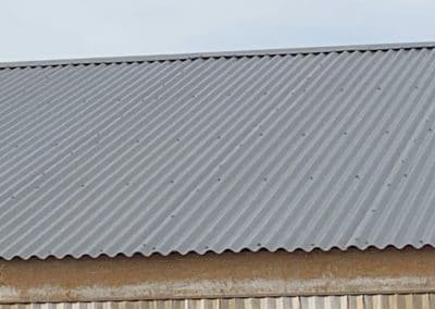Metal roofing on a business